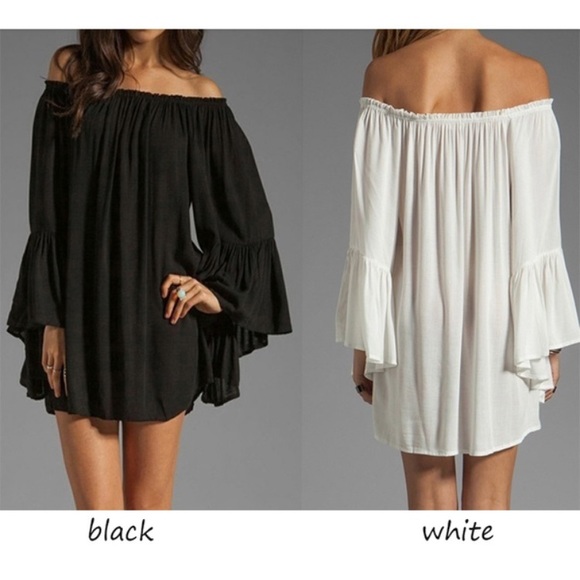 ❗️SOLD❗️Off Shoulder Dress - Picture 2 of 4